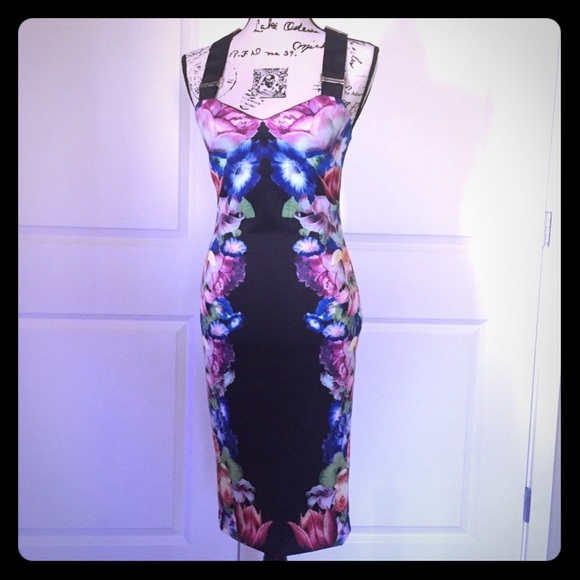 TED BAKER FITTED DRESS SIZE 1 - Picture 1 of 3